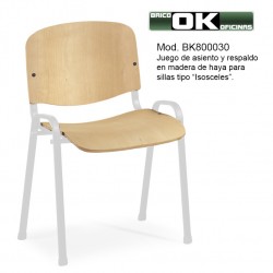 Ensemble assise et dossier en bois, pour chaise de type "Isocèle".