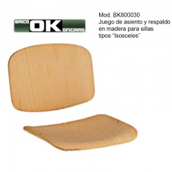 Juego de asiento y respaldo en madera para silla tipo "Isosceles".