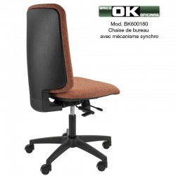 Chaise de bureau, modèle Eve, avec mécanisme synchronisé.