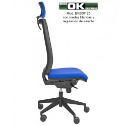 Ergonomic office chair with headrest.