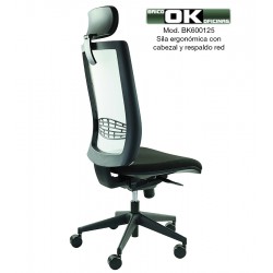 Ergonomic office chair with headrest.