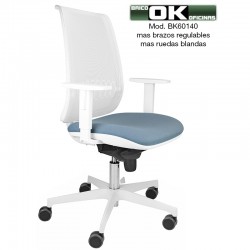 White office chair, with synchronized mechanism