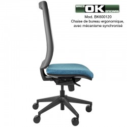 Chaise de bureau avec mécanisme synchronisé et dossier réseau