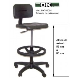 High polyurethane stool with back.