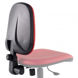 Permanent contact mechanism with upholstered backrest.