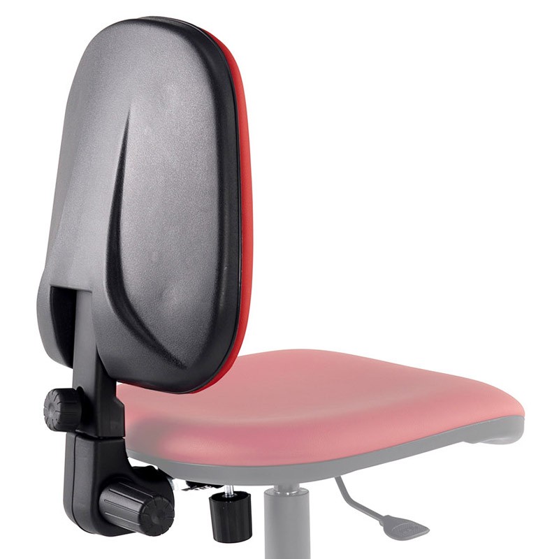 Permanent contact mechanism with upholstered backrest.