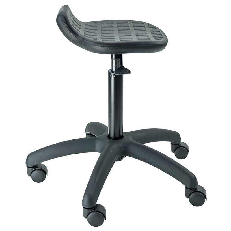 Tabouret hauteur réglable 52 à 70 cm sur patins avec repose pieds