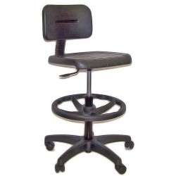 High polyurethane stool with back.