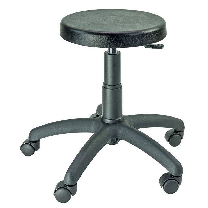 Tabouret hauteur réglable 52 à 70 cm sur patins avec repose pieds