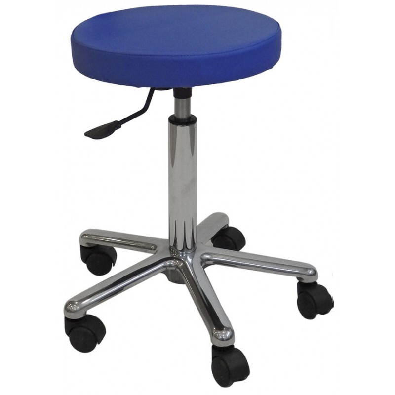 Upholstered stool with aluminum base