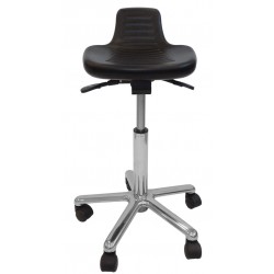 Polyurethane stool with seat inclination.