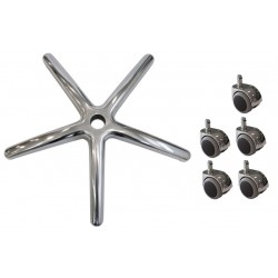 Aluminum base with soft wheels for office chair.