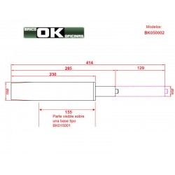 Pistón de gas cromado para silla de oficina.