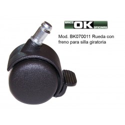 Rueda con frenos para sillas de oficina.