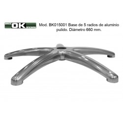 Polished aluminum base for chairs.
