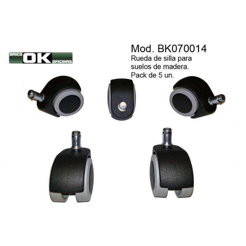 Soft castors for office chair. Pack 5 un.