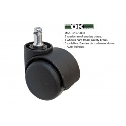 Self-braking wheel for office chair.