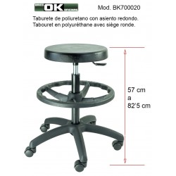 Polyurethane stool with footring