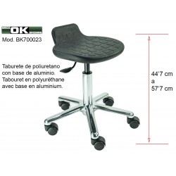 Polyurethane stool with aluminum base.