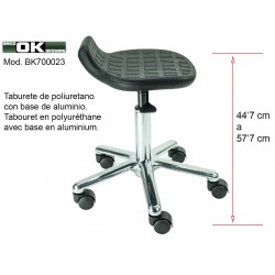 Polyurethane stool with aluminum base.