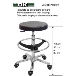 Polyurethane stool with ring