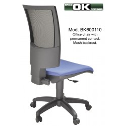 Office chair with mesh backrest.