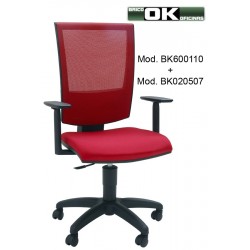 Office chair with mesh backrest.