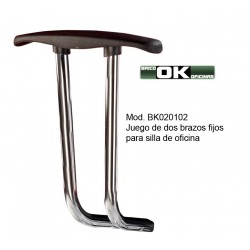 Accoudoirs en nylon et chrome pour chaises de bureau.