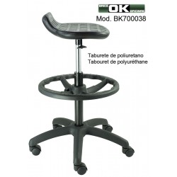 Polyurethane stool with anatomical seat.