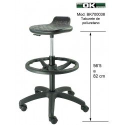 Tabouret en polyuréthane avec assise anatomique.