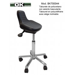 Polyurethane stool with seat inclination.