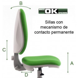 Sillas de oficina con CONTACTO PERMANENTE