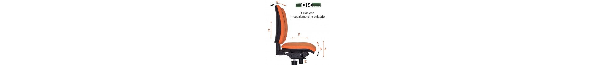 Office chairs with synchro mechanisms