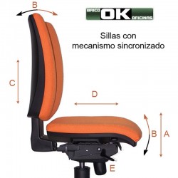 Office chairs with synchro mechanisms