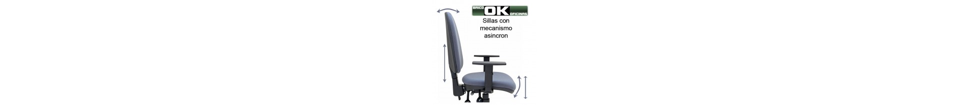 Office chairs with asynchro mechanisms